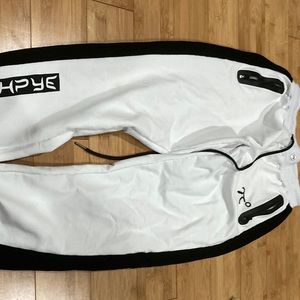 hpye sweatpants black on white + white on black